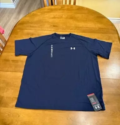 Men's Under Armour Heatgear Blue SS T-Shirt Loose Fit UA Performance Large - NEW • $21.85