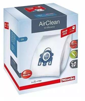 Miele AirClean 3D Efficiency Dust BagType GNXL Value Pack8 Bags  4 Filters 31 • $29.99