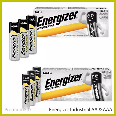 ENERGIZER INDUSTRIAL AA & AAA ALKALINE BATTERIES LR03 LR6 Longest Expiry UK • £4.99