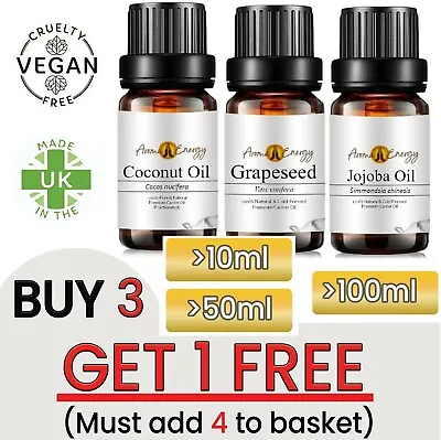 £2.49 • Buy Natural Carrier Base Oil - Pure Aromatherapy Oils Massage Oils Vegan