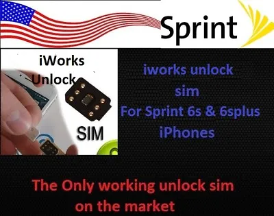 Iphone Sim For Sprint L 6s & 6s Plus Iphones Only Working Rsim R Sim • $19.99