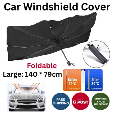Car Windshield Sun Shade Foldable Umbrella Front Window Cover Visor Umbrella L • $16.75