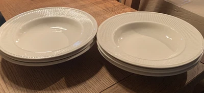 £36.95 • Buy Wedgewood Queensware Edme Ivory Ribbed RIMMED SOUP PLATE/BOWL  X 6 (23cm) Exc