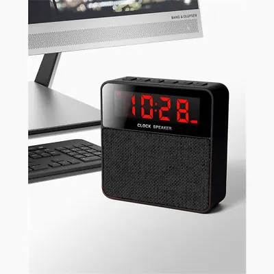 T1 Wireless Bluetooth Stereo Speaker LED Alarm Clock FM Radio MicroSD MP3 Player • £12.95