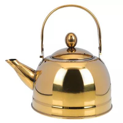  Handheld Teapot Stainless Steel Teakettle Gold Small Water Metal With Infuser • £20.89