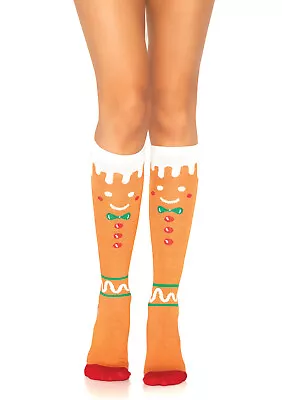 Leg Avenue Gingerbread Man Knee High Sock Multicolor Color • $16.60