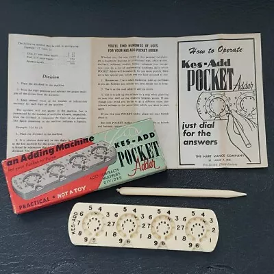 Vintage KES-ADD Pocket Adder W/Stylus In Original Box And Manual Hart Vance Co • $12.95