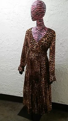 Ladies H&M TREND Cheetah Print Wrap DRESS Long Sleeve BRAND NEW TAG Size 2 RARE • $47.25