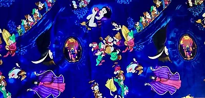 BTY VTG SPRINGS SNOW WHITE 7 DWARFS EVIL QUEEN MIRROR Blue Fabric COMBINESHIP • $12.49