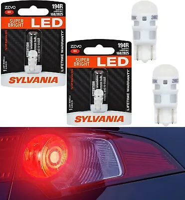 Sylvania ZEVO LED Light 194 Red Two Bulbs Rear Side Marker Parking Upgrade Lamp • $22