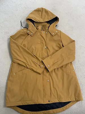 Ladies Size 16 Mustard Yellow Hooded Rain Coat F+F  • £14.99