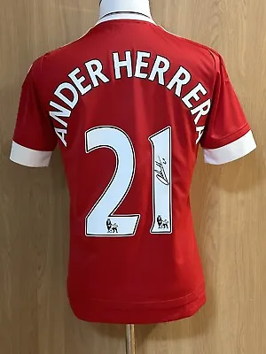 Ander Herrera Signed Man Utd Authentic Home Shirt COA Video Proof • £144