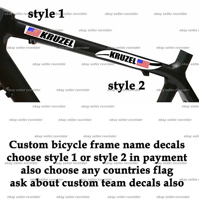Mountain Bike Or Road Bicycle Frame Custom Name Sticker • $10