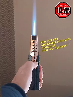 £19.99 • Buy BBQ Jet Cigar Big Flame Lighter Turbo Refillable Windproof Powerful Spray Metal,