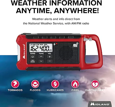 Midland ER210 Compact Emergency Hand Crank Radio W/ Flashlight Brand New • $39.99