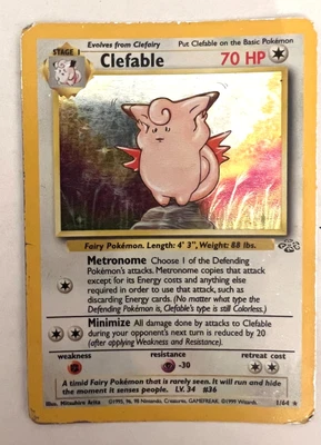 $1 • Buy Pokemon TCG WOTC Holo #7 | Clefable - Jungle 1/64 ($1 Start)