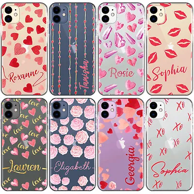 Personalised Phone Case For Samsung S22/S21/S20 Initial Flower/Lips Clear Cover • £4.99