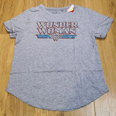 DC Comics Wonder Woman Retro Ladies T-shirt Grey Sizes L Mothers Day Present New • £5
