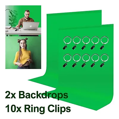 LS [2-PACKS] Photo Video Backdrop Clip Kit Green Screen Photography Background • $31.85