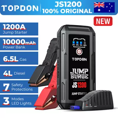 2023 TOPDON Portable Jump Starter Car Battery Pack Booster Charger Start Safe AU • $89.99