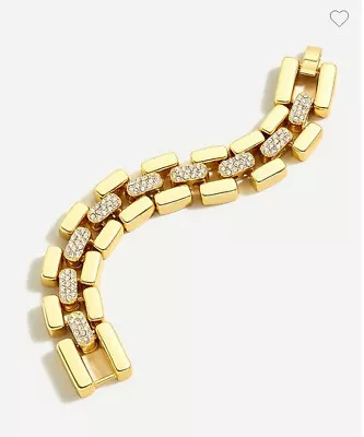 NWOT J Crew Flat-link Gold Pavé Bracelet • $25