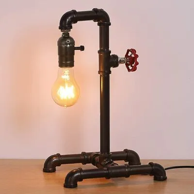 Retro Table Lamp Steam Punk Desk Lamp Pipe Desk Lamp Nightstand Lamp Bedroom • $23.99