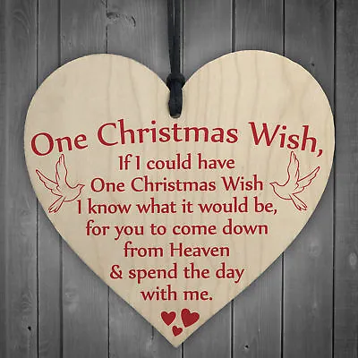 £3.99 • Buy Christmas Wish Heaven Tree Memorial Gift Memory Hanging Bauble Keepsake Sign NEW