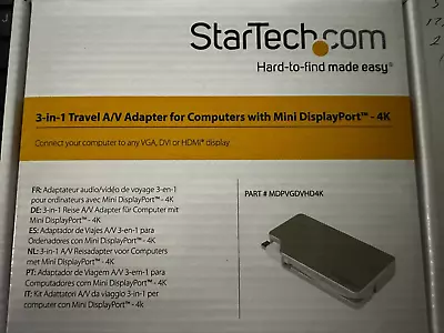 StarTech.com Travel A/V Adapter: 3-in-1 Mini DisplayPort To VGA DVI Or HDMI • $14