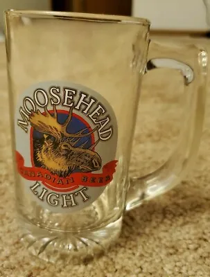 MOOSEHEAD LIGHT Canadian Beer Glass MUG Stein 6  Tall • $8.49