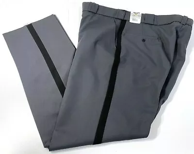 New Flying Cross Mens Poly Wool Pants Slate Grey With Black Stripe 42 Unhemmed • $28.49