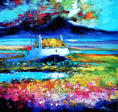 Jolomo John Lowrie Morrison Art Print Wet Morning Gerinish South Uist Scotland • £12