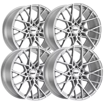 (Set Of 4) Staggered TSW Sebring 18x8.5 18x9.5 5x120 Silver/Mirror Wheels Rims • $1062