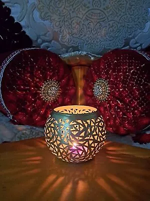 Moroccan Candle Holder Brass Lamp Moroccan Lamp Shade Handmade Table Lamp • $50.99