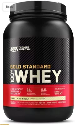 2LB Optimum Nutrition Gold 100% Whey Protein Powder Vanilla Ice Cream 6/24 • $33.99