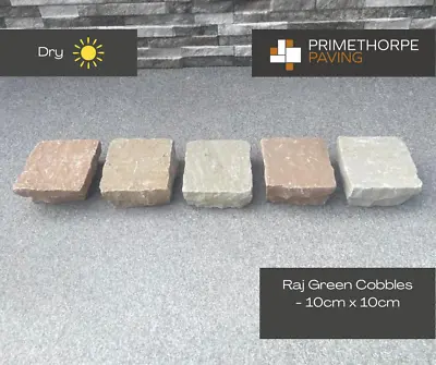 Stone Setts - 10cm X 10cm - Raj Green Sandstone - Natural Dressed + Split • £156