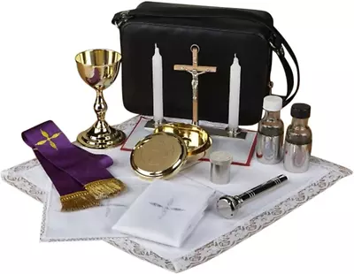 Deluxe Catholic Travel Mass Kit With Sprinkler In Zippered Vinyl Case 8 1/2 Inc • $368.88