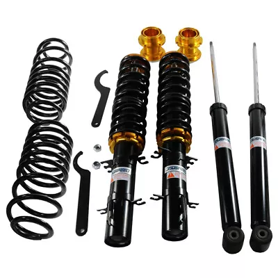 Gold Adjustable STREET Coilovers For VW Golf MK4 2WD Only A4 98-05 Coil Springs • $195.97