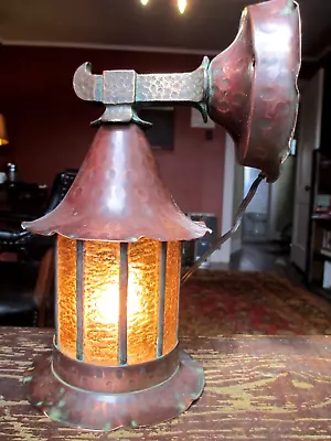 Vintage Copper Arts & Crafts / Mission Witch Hat Porch Light - Beautiful Patina • $395