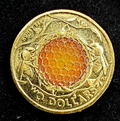 $3.50 • Buy 2022 $2 Two Dollar - Honey Bee - Coloured Coin Uncirculated UNC - Ex Mint Roll