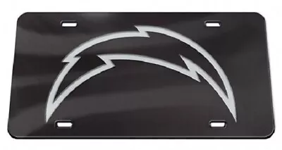 Los Angeles Chargers Black Crystal Mirror Laser License Plate • $32.95