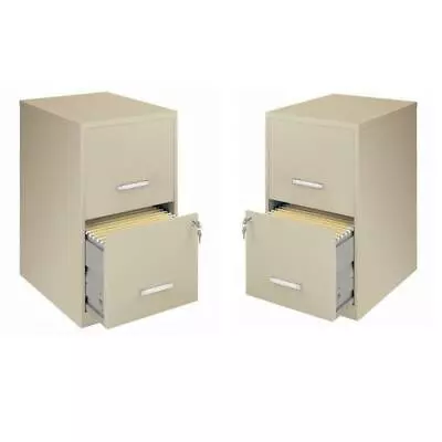 Value Pack (Set Of 2) 2 Drawer Letter File Cabinet In Putty • $189.06