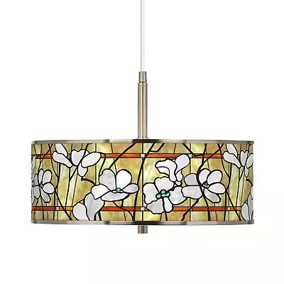 Magnolia Mosaic Giclee Glow 16  Wide Pendant Light • $229.99