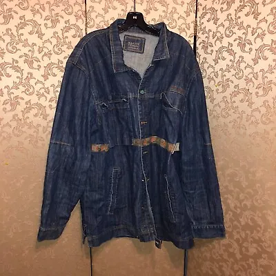 Marithe Francois Girbaud VTG M +FG Taped Blue Denim Jean Jacket Size XL • $39.99