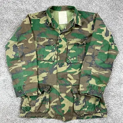 Vintage US Army Vietnam War Camouflage Jungle Jacket Pockets Men's Small Long • $39.95