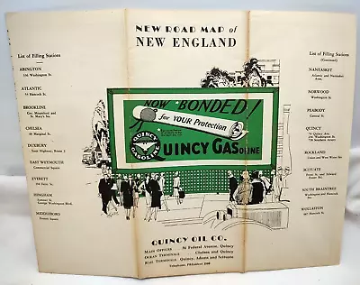 1930's Quincy Oil Co. New England Road Map • $29.88