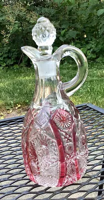 Vintage Red Flashed Cruet 7 Inches Tall • $6