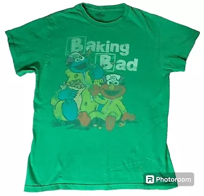 Official Sesame Street Cookies Muppets BAKING BAD Green Humorous M Tee Shirt • $8.99