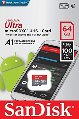 SanDisk 64GB Ultra A1 MicroSDXC Class 10 100MB/S 667X Micro SD UHS-I TF Card  • $9.90