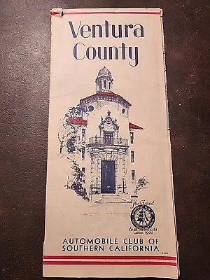 50's Vintage Map Ventura County Automobile Club JGG • $12.23