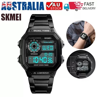 SKMEI Digital Sports Watch Mens Waterproof Water Resistant Vintage Military NEW • $23.96